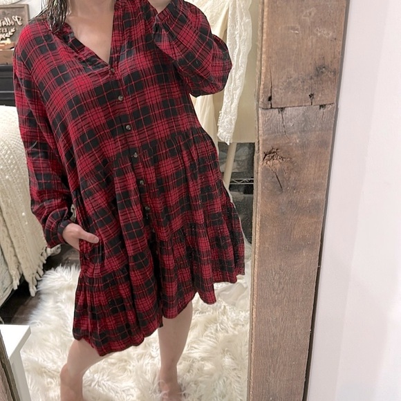 Time and Tru red and black plaid dress size XLarge - Picture 6 of 8